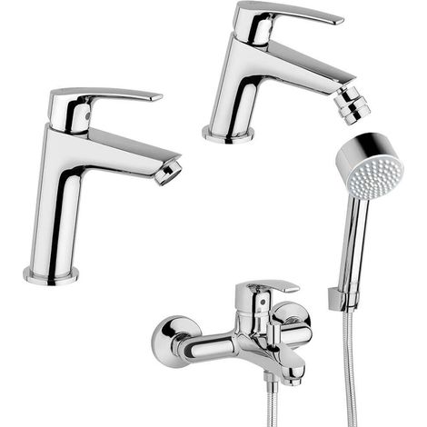 Jacuzzi Rubinetteria Lucente set miscelatori gruppo vasca lavabo e bidet per piletta click clack (1/5)