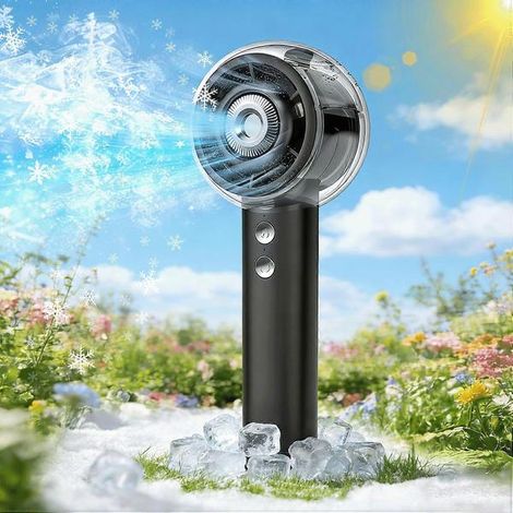 Filiyano-Ventilateur brumisateur portable, 6000 mAh, rechargeable, avec fonction turbo et brumisateur, 4 vitesses, idéal pour la maison, le bureau (1/5)