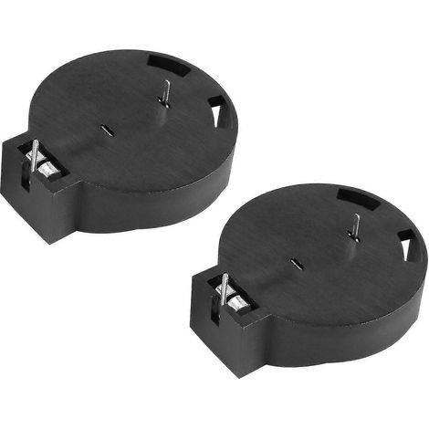 Lot de 2 supports de piles bouton CR2450 à 2 broches, noir (1/5)