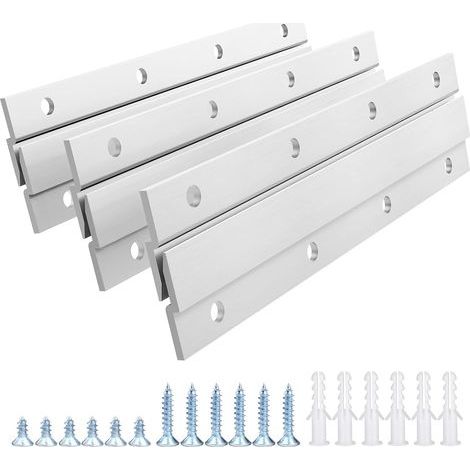 Kit di ganci a Z in alluminio per appendere quadri, specchi, insegne, opere d'arte, armadi e lavagne (15 cm - 3 pezzi) (1/5)