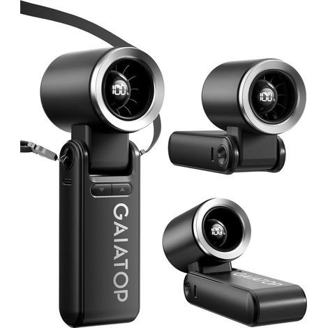 Gaiatop Ventilateur à Main Turbo Portatif, Refroidissement Jusqu’à 21 Heures, Mini Petit Ventilateur Portable à 180° 4-En-1, 6 Vitesses Ventilo Portable, Pour Le Travail L’extérieur Idéal Comme Cadeau (1/5)