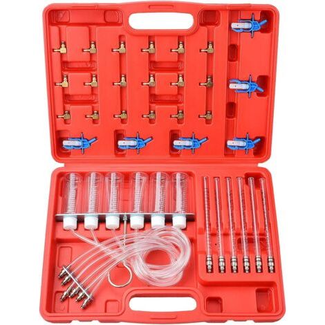 Komplettes Diesel-Lecktest-Set: 24 Universaladapter für 6-Zylinder-Einspritzdüsen + Kraftstoffdruck-Diagnosegerät für Common-Rail-Systeme