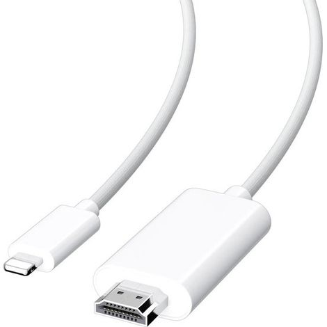 Adatto per cavi HDMI, cavi adattatori da interfaccia Apple Lightning a HDTV, cavi di conversione AV, 2 metri (1/5)