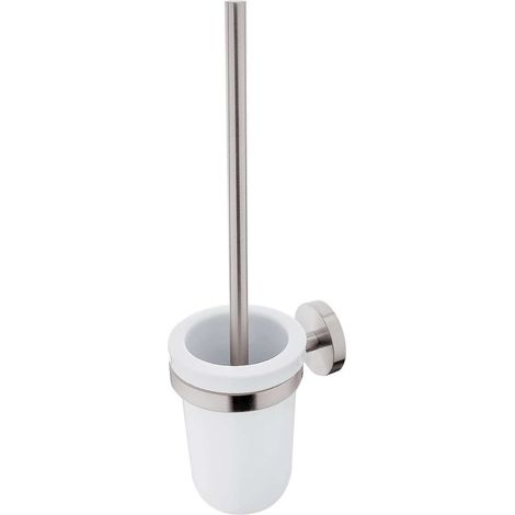 Nimco Unix - Escobillero de pared, con soporte, acero inoxidable cepillado UNM 13094KU-10