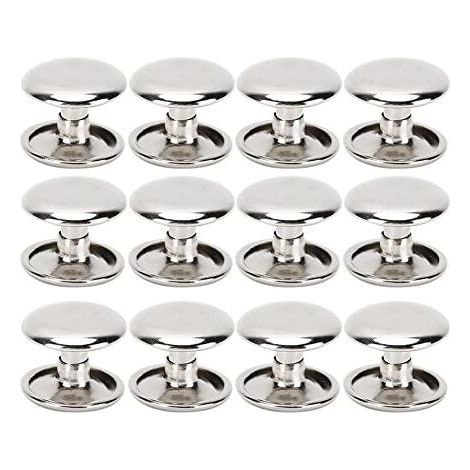 Confezione da 200 rivetti tubolari in metallo a doppia testa per p, riparazioni, borse, cinture, scarpe, cucito, decorazioni, 12 x 10 mm (argento) (1/5)