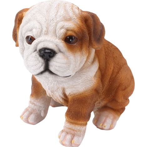 statue jardin exterieur-Statue de Bulldog Anglais Résine réaliste – Sculpture Bulldog Puppy pour Décor de Jardin, Pelouse ou Porche (1 sculpture) (1/5)
