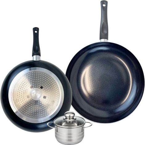Ensemble de 2 Poêles de cuisson 28 et 32 cm et 1 faitout 12 cm Elo Prima Brillant (1/5)