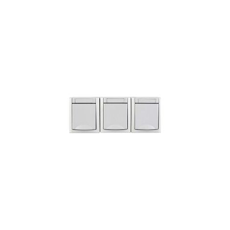 Panasonic Steckdose 3-fach waager. FR-AP weiß 90591599-DE