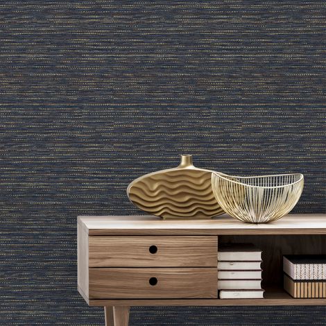 Papier peint intissé Texture nomade 1005 x 52cm Bleu
