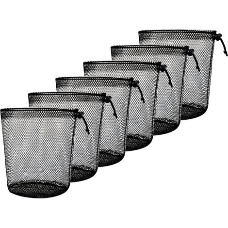 6 Pièces Sacs Filet avec Cordon de Serrage, Sac en Filet Noir Sac en Nylon, Petit Sac de Voyage Sac de Rangement en Mesh, Sac à cordon de serrage pour Tennis Voyage Jouets Cosmétiques (1/5)
