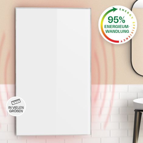 Klarstein – Radiateur infrarouge mural 600W – Panneau chauffant extra plat – Protection IP24 – Économie d'énergie – Chauffage silencieux et naturel