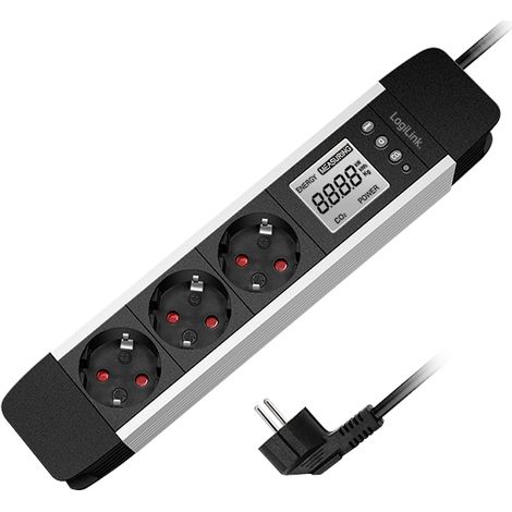LOGILINK Multiprise LPS285, 3 prises, affichage, consommation d'énergie en temps réel (1/5)