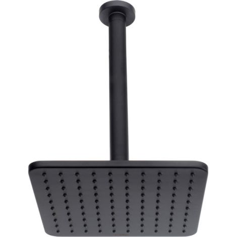 Pomme de tête carrée Cosmo avec bras mural vertical noir mat BLACK & WHITE - BOSSINI H30597G030 (1/2)
