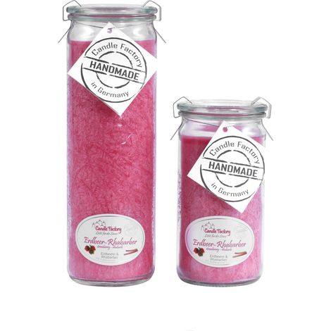 Candle Factory Kerzen-Set Erdbeer-Rhabarber Big + Mini Jumbo Duftkerze (1/5)