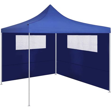 vidaXL Pared lateral de cenador con ventanas azul 6x2 m (1/2)