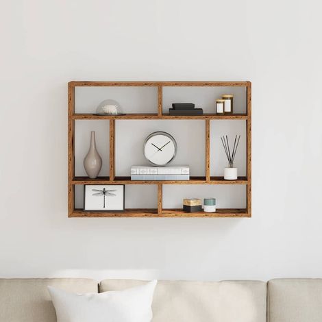 Estante de pared de madera vieja 75x16x55 cm Madera ingeniería vidaXL