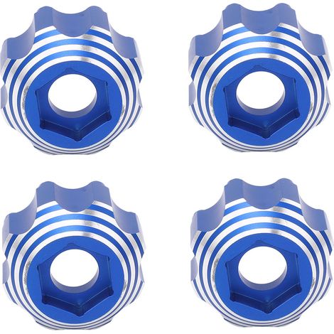 4 adaptateurs hexagonaux 8x32 vers 17 mm pour roues 8x32 de 3,8 pouces (pièces optionnelles pour voitures et camions électriques), en alliage d'aluminium bleu. (1/5)