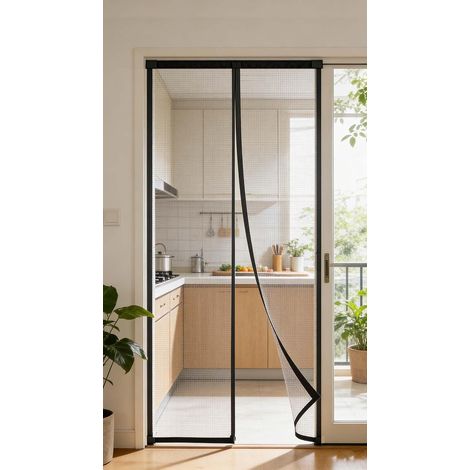Moustiquaire magnétique de porte taille personnalisée (1/5)