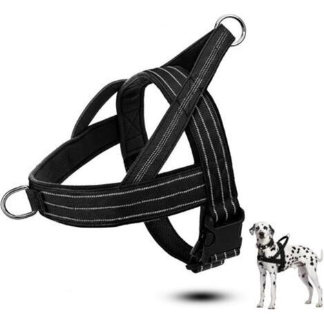 Harnais pour chien, harnais anti-traction, colliers, harnais et laisses pour chiens, réglables, réfléchissants et respirants pour chiens moyens et grands (M) (1/5)