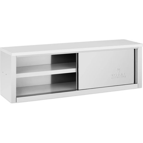 Armoire murale en inox - Royal Catering - Dimensions : 1 500 x 400 x 500mm - 2 portes coulissantes (1/5)