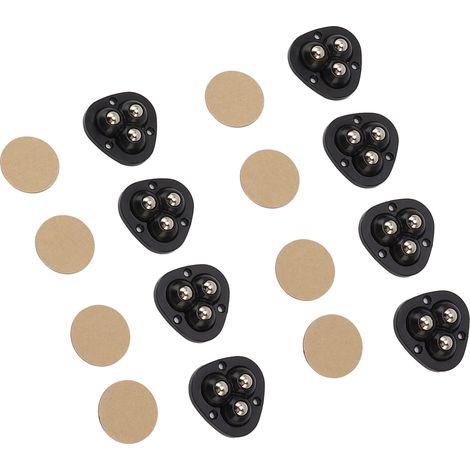 Lot de 8 mini roulettes autocollantes pivotantes à 360°, installation facile, poulie adhésive en acier inoxydable pour appareils électroménagers (1/5)