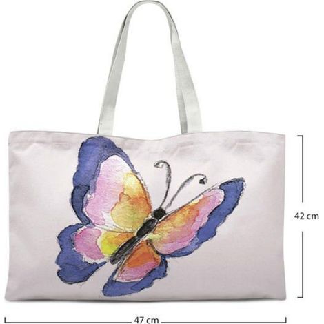 Sac shopping en coton réutilisable Bonamaison - tote bag 47x42 cm, anses longues, durable et lavable (1/4)