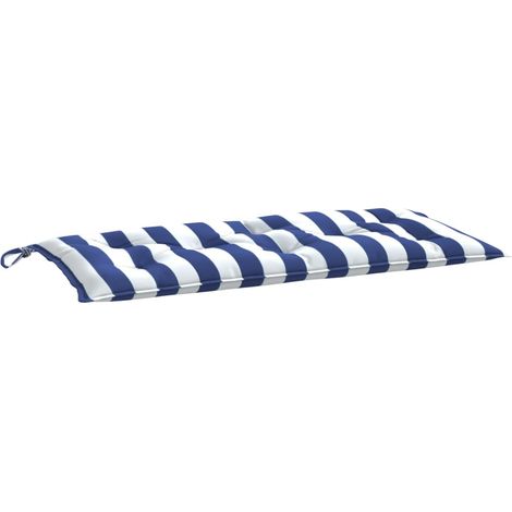 Maison Exclusive - Cuscino per Panca Bianco e Blu 100x50x7 cm in Tessuto Oxford