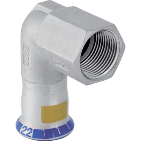 Geberit Mapress Acero inoxidable Codo de transición 90° con rosca hembra (Gas), DN 32, 34148