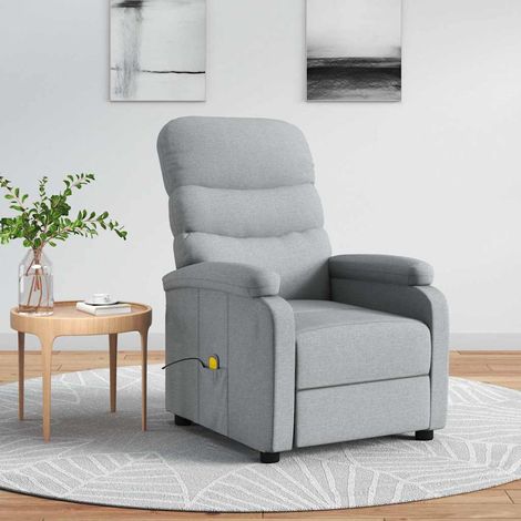 vidaXL Massage Chair Light Grey Fabric (1/5)