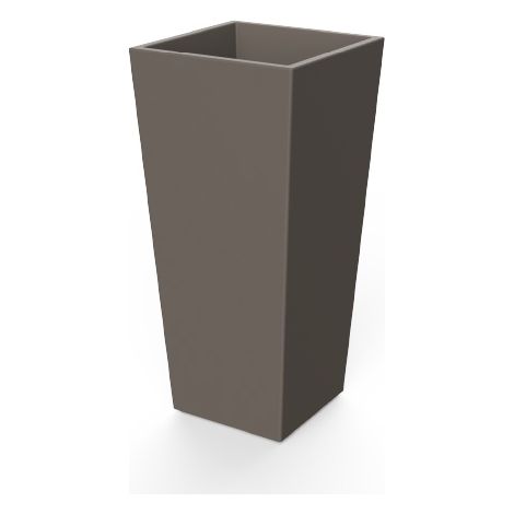 MELISA 30 Fioriera quadrata e alta per interni ed esterni per piante e fiori Molto resistente al passare del tempo. Realizzata in polietilene in Spagna - Taupe (1/5)