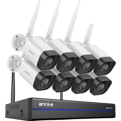 Système de vidéosurveillance sans fil, résolution 1080P, capacité de vision nocturne, 8Pcs Caméra, Aucun (1/2)