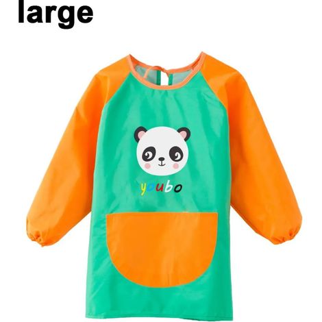 Blouse de peinture pour enfants, blouse à manches longues pour enfants, tablier imperméable et oléofuge pour enfants, blouse et tablier de peinture avec poches pour enfants (1/5)