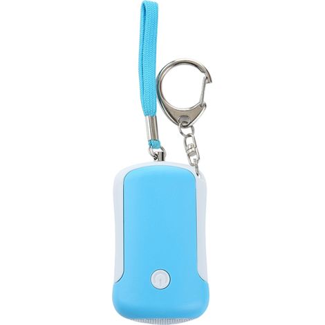 Alarma de autodefensa SOS (130 dB), llavero de seguridad personal con linterna LED integrada, para niñas, mujeres, niños, personas mayores y aventureros, blanco y azul, 1 unidad. (1/4)