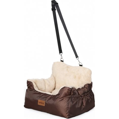 Skylos Dog Car Seat for Small Dogs & Cats Cosy Pet Travel Bed with Safety Leash