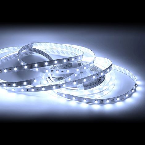 Ruban led SMD 3528, 5 m, 120 LED/4,8 W/ml - blanc neutre, IP20, avec 2 connecteurs Mini AMP précâblés (LD-HTNWNW-00)