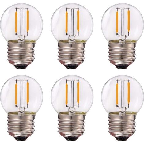 Mini-globe à ampoule LED Edison G40 (G16) AC/DC basse tension 12V-24V, Base blanche à vis E27 - Blanc chaud 2700K (Pour veilleuse, éclairage décoratif globe) Non dimmable-15Pack (1/5)