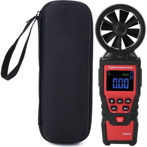 Anémomètre numérique portable LCD ST6816, testeur de température et de vitesse du vent (1/5)