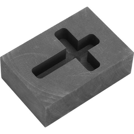 Moule de coulée en graphite cruciforme, stable à la chaleur, pour lingots de fusion de métaux, 45 x 35 x 1 cm (1,77 x 1,38 x 0,39 po). (1/5)