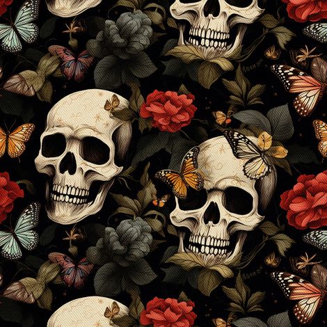 Tela Oxford decorativa para exteriores - Motivo de calavera I DX4565 (1/5)