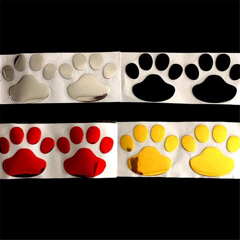 2 coole Autoaufkleber mit 3D-Tierpfotenabdrücken, Hunde-Autoaufkleber (1/5)
