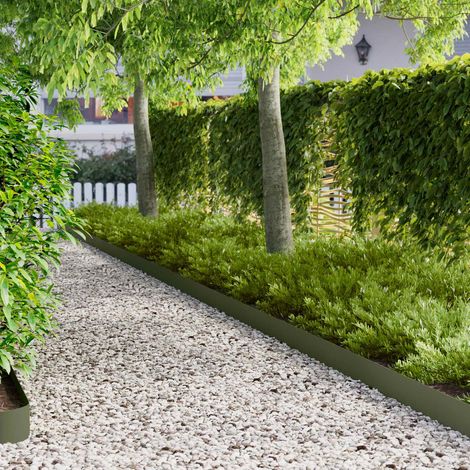 Teenpull – Raseneinfassung 20 Stk. 100 x 15 cm Stahl Olivgrün (1/5)