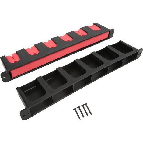 Lot de 2 supports muraux pour cannes à pêche, rangement ordonné, gain de place, anti-rayures, porte-canne horizontal, rouge (1/5)