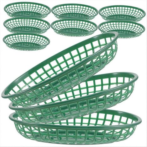 Lot de 10 paniers de rangement en plastique pour aliments, contenants de service pour fruits et autres aliments. (1/5)
