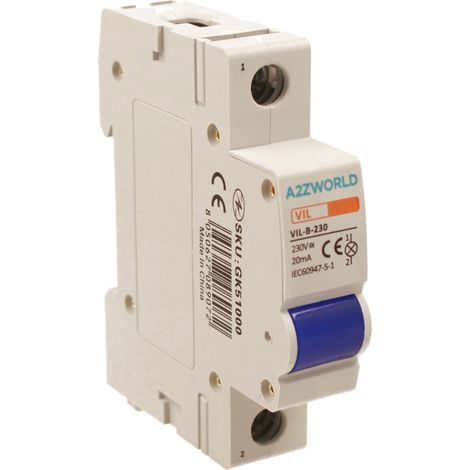 Indicatore Luminoso Modulare 1P 1M AC 230V IP20 VIL, Colore Disponibili Blu Rosso Verde (Blu)