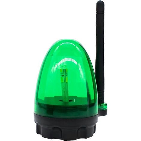 Lampe d'alarme LED extérieure 12V-265V, stroboscopique, à fixation murale, pour ouvre-portail (verte). (1/5)