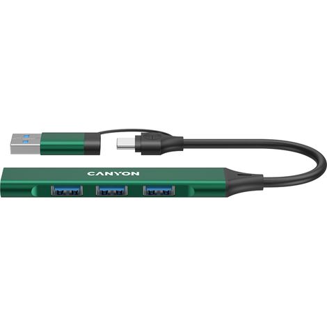 Canyon HUB DS-02 4 in 1 USB-A/C Verde (1/5)