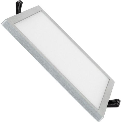 LED Einbaustrahler flach 16W Eckig High Lumen Ausschnitt Ø135 mm LIFUD Silber 4000K Neutralweiß