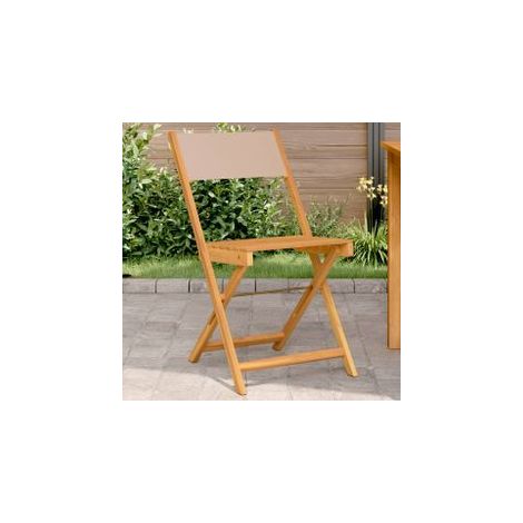 Chaises de bistrot lot de 2 taupe bois d'acacia massif et tissu (1/5)