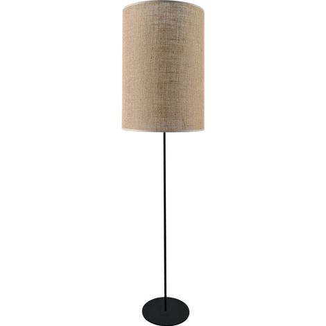 Lampada da terra LAMEGO 170cm nera paralume juta E27 (1/2)