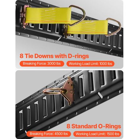 E-Track Kit d'Arrimage Kit de Rails d'Arrimage 30 Pièces 454 kg, 4 Rails E-Track 2 Ancres à Fente Unique 8 Attaches 8 Joints Toriques 8 Embouts de Protection pour Camions Remorques Camionnette (1/5)